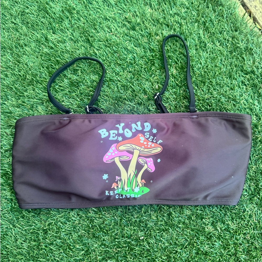 Mushrooms bikini top with removable straps
